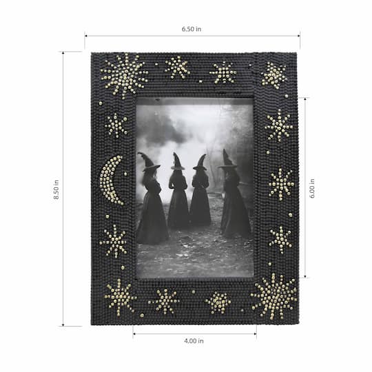 4" x 6" Black & Gold Celestial Bead Tabletop Frame by Ashland®